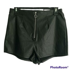 Papaya Zip Up High Waisted Shorts